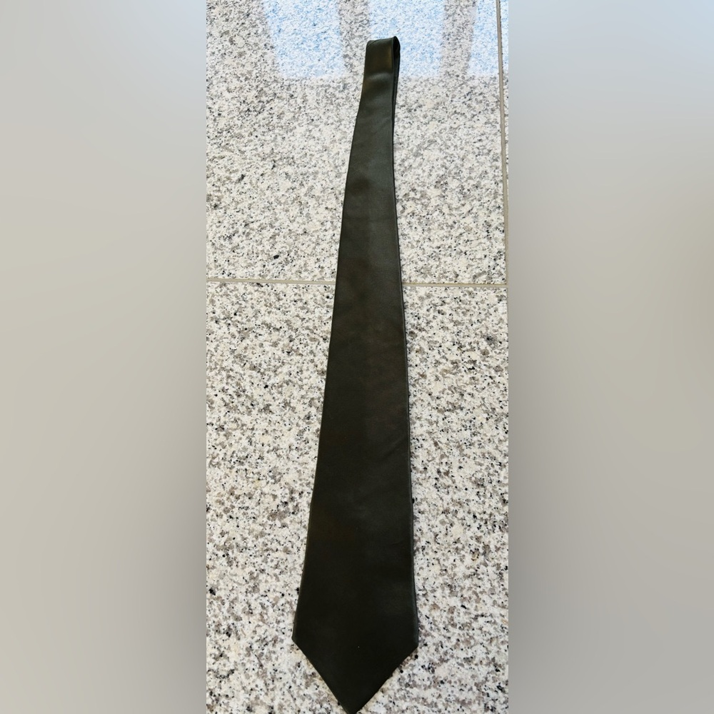 FUMAGALLI’S Men’s Classic Black Olive Green Tie, See measurements